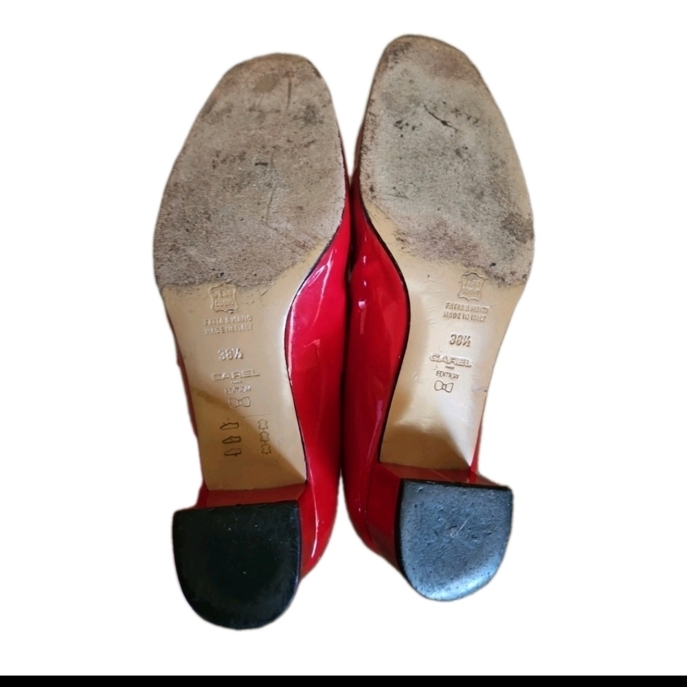 CAREL Womens Red Kina Patent Mary Jane Ballerina Pumps 38.5 - Picture 6 of 16